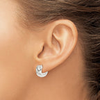 Sterling Silver Rhodium-plated Hinged Hoop Earrings