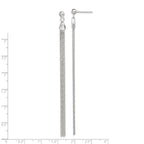 Sterling Silver Polished Fancy Long Linear Post Dangle Earrings