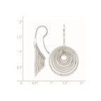 Sterling Silver Rhodium-plated D/C Concentric Circles Dangle Earrings