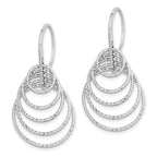 Sterling Silver Rhodium-plated D/C Graduated Circles Dangle Earrings