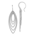 Sterling Silver Rhodium-plated D/C Multi Marquise Shape Dangle Earrings