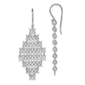 Sterling Silver Rhodium-plated Polished Chain Link Dangle Earrings
