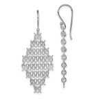 Sterling Silver Rhodium-plated Polished Chain Link Dangle Earrings