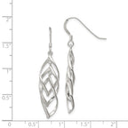 Sterling Silver Polished Fancy Twisted  & Intertwined Dangle Earrings