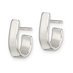 Sterling Silver Fancy J-Hoop Earrings