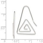 Sterling Silver Rhodium-plated Hook Triangle Earrings