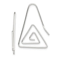 Sterling Silver Rhodium-plated Hook Triangle Earrings