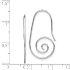 Sterling Silver Rhodium-plated Hook Swirl Earrings