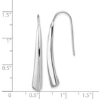 Sterling Silver Polished Rhodium Plated Fancy Bar Thread Earrings