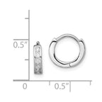 Sterling Silver Rhodium-plated CZ Hinged Hoop Earrings