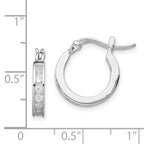 Sterling Silver Rhodium-plated CZ Hoop Earrings