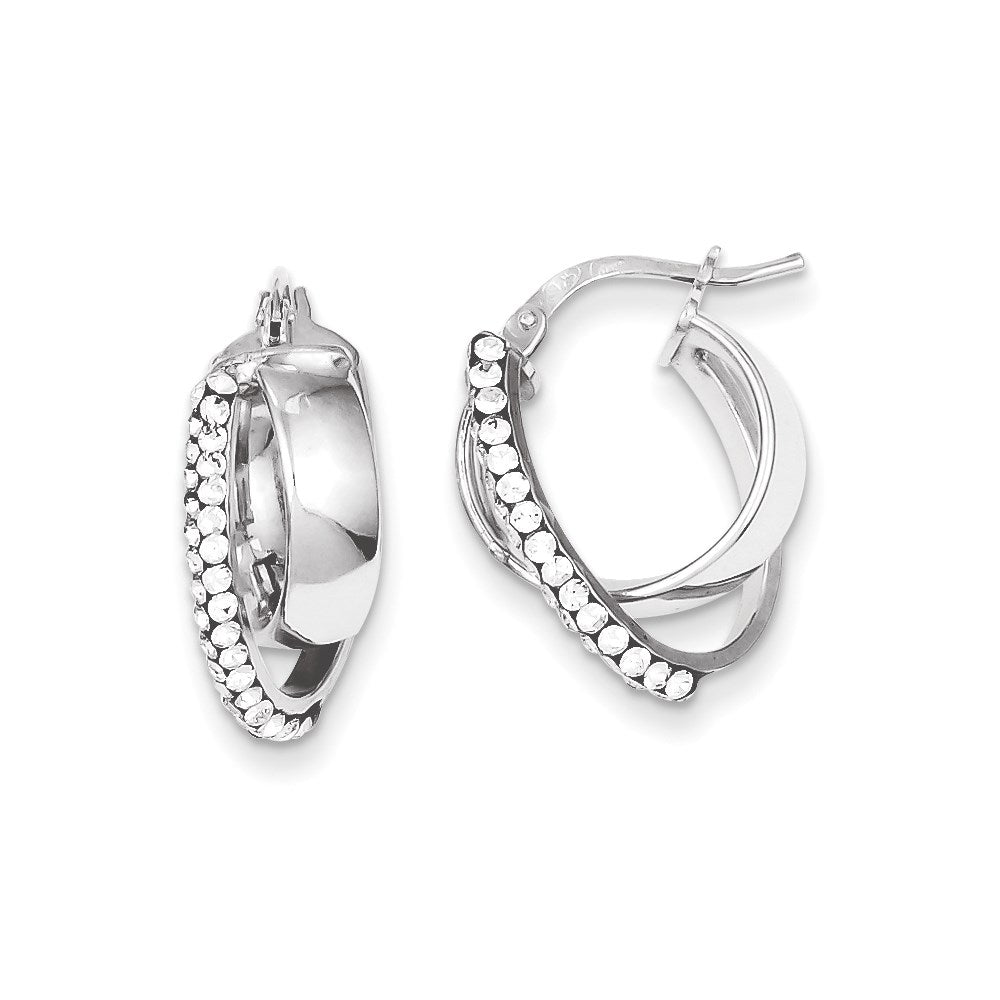 Sterling Silver Stellux Crystal Hoop Earrings