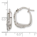 Sterling Silver Stellux Crystal Square Hoop Earrings