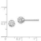 Sterling Silver Rhodium Plated Stellux Crystal Ball Post Earrings