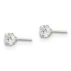 Sterling Silver 4pc Post Stellux Crystal Earring Set