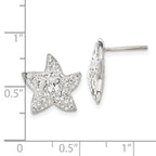 Sterling Silver & Clear Preciosa Crystal Star Post Earrings