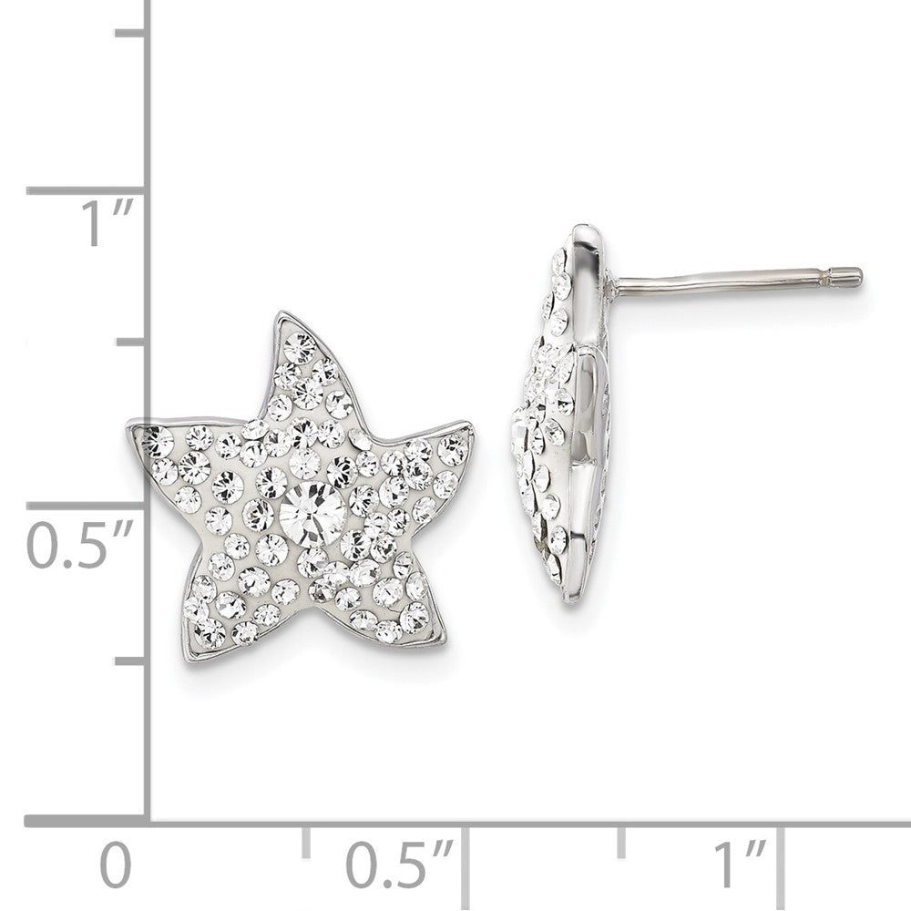 Sterling Silver & Clear Preciosa Crystal Star Post Earrings