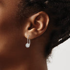 Sterling Silver Rhodium-plated CZ Leverback Earrings