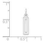 Sterling Silver/Rhodium-plated Elongated Polished Number 0 Charm