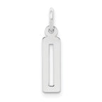 Sterling Silver/Rhodium-plated Elongated Polished Number 0 Charm