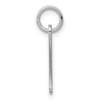 Sterling Silver/Rhodium-plated Elongated Polished Number 1 Charm