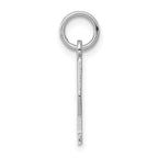 Sterling Silver/Rhodium-plated Elongated Polished Number 2 Charm