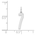 Sterling Silver/Rhodium-plated Elongated Polished Number 7 Charm