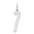 Sterling Silver/Rhodium-plated Elongated Polished Number 7 Charm