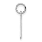 Sterling Silver/Rhodium-plated Elongated Polished Number 9 Charm