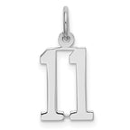 Sterling Silver/Rhodium-plated Elongated Number 11 Charm