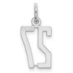 Sterling Silver/Rhodium-plated Elongated Number 27 Charm