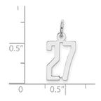 Sterling Silver/Rhodium-plated Elongated Number 27 Charm