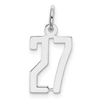 Sterling Silver/Rhodium-plated Elongated Number 27 Charm