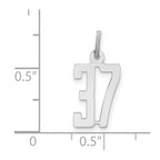 Sterling Silver/Rhodium-plated Elongated Number 37 Charm