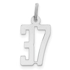 Sterling Silver/Rhodium-plated Elongated Number 37 Charm