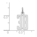 Sterling Silver/Rhodium-plated Elongated Number 38 Charm