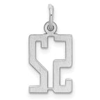 Sterling Silver/Rhodium-plated Elongated Number 52 Charm