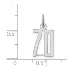 Sterling Silver/Rhodium-plated Elongated Number 70 Charm