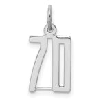Sterling Silver/Rhodium-plated Elongated Number 70 Charm