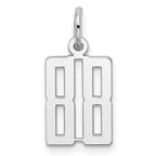 Sterling Silver/Rhodium-plated Elongated Number 88 Charm