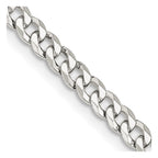 Sterling Silver 4mm Beveled Curb Chain