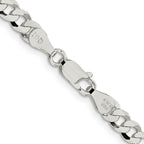 Sterling Silver 5mm Beveled Curb Chain