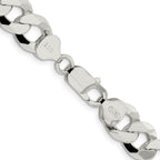 Sterling Silver 10.6mm Beveled Curb Chain