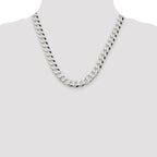 Sterling Silver 10.6mm Beveled Curb Chain