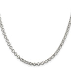 Sterling Silver 4.25mm Semi-solid Rolo Chain