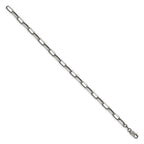 Sterling Silver Antiqued 4.8mm Elongated Open Link Chain