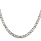 Sterling Silver 5.65mm 6 Side D/C Flat Double Curb Chain