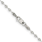 Sterling Silver 1.75mm Fancy Wave Flat Link Chain