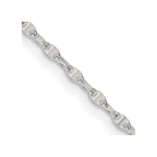 Sterling Silver 1.75mm Fancy Wave Flat Link Chain