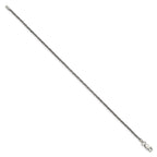 Sterling Silver Ruthenium-plated 1.7mm Twisted Tight Wheat Chain